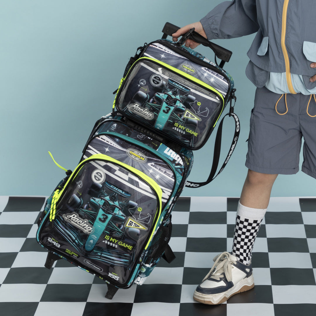 F1 Racing Car 18-Inch Trolley Backpack