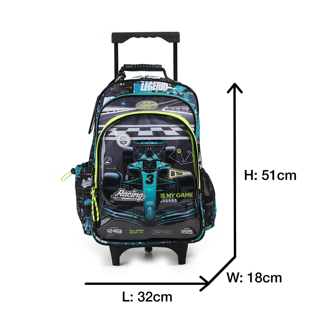 F1 Racing Car 18-Inch Trolley Backpack