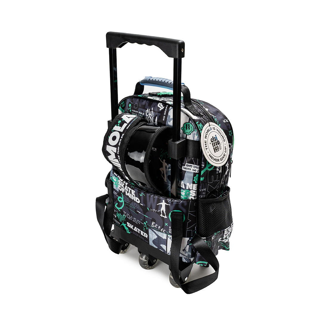 14-Inch Dino Skater Trolley Backpack