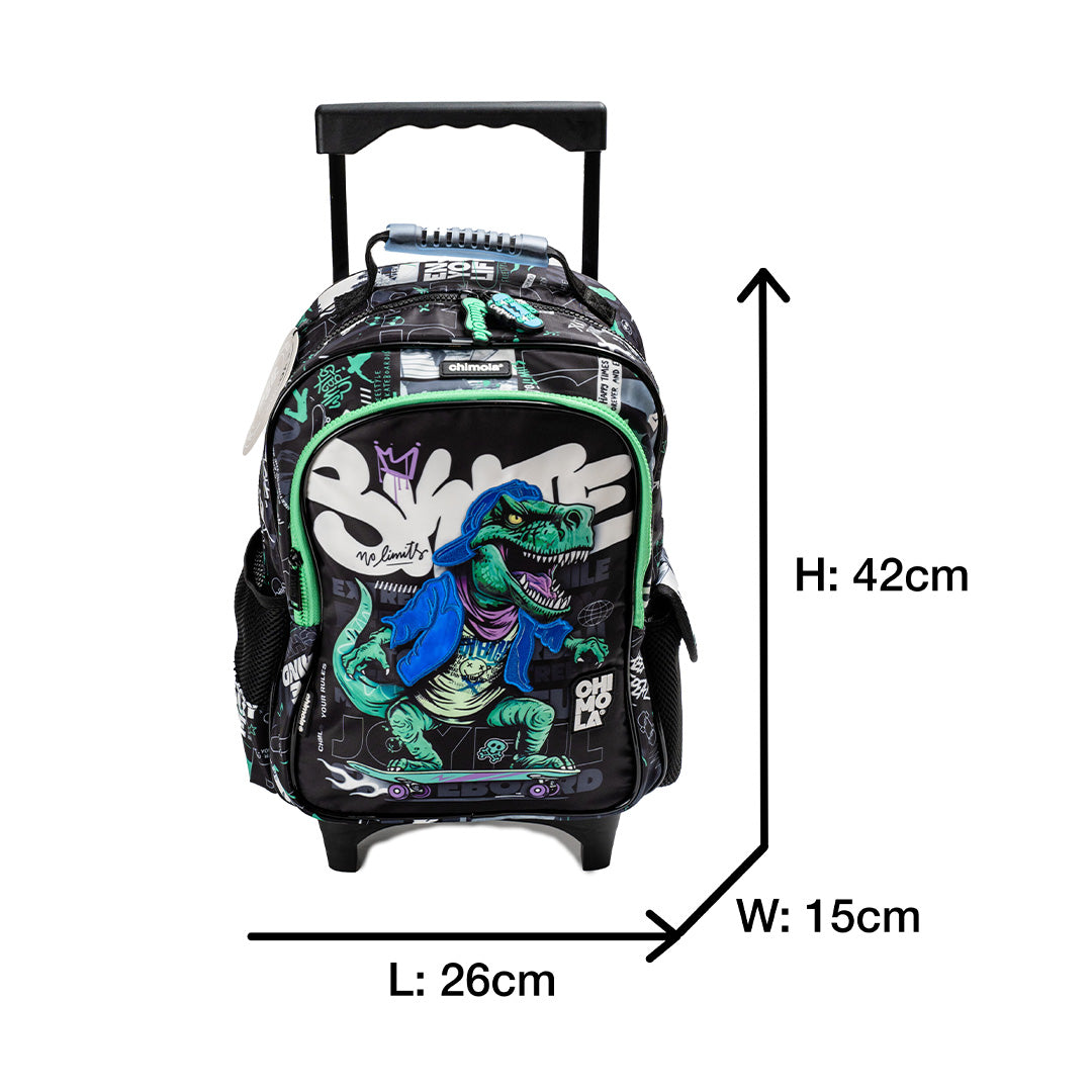 14-Inch Dino Skater Trolley Backpack